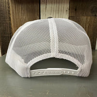 Hermosa Beach SURF HERMOSA :: OPEN DAILY Trucker Hat - Charcoal Grey/White