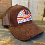 Hermosa Beach MUY HERMOSA 6 Panel Corduroy Trucker Hat - Brown