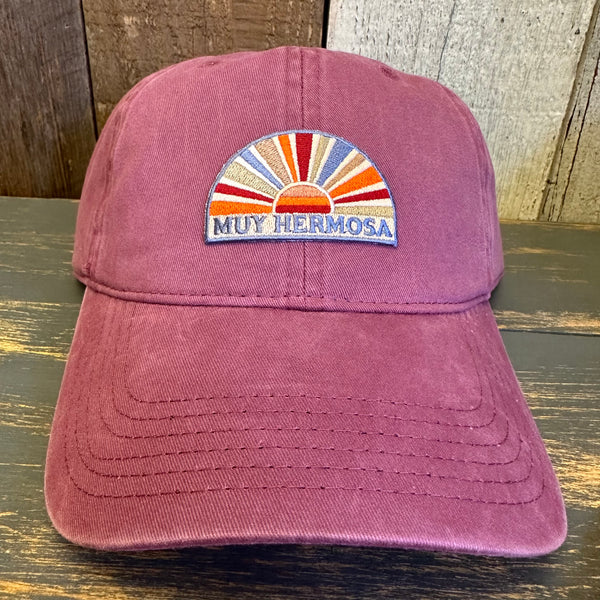 Hermosa BeachMUY HERMOSA :: COASTAL EDITION 6 Panel Low Profile Style Dad Hat - Maroon