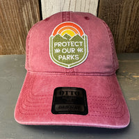 PROTECT OUR PARKS 6 Panel Low Profile Dad Hat - Maroon