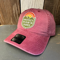 PROTECT OUR PARKS 6 Panel Low Profile Dad Hat - Maroon