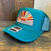 Hermosa Beach MUY HERMOSA High Crown Trucker Hat - Jade Green