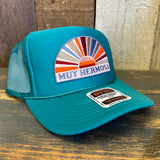 Hermosa Beach MUY HERMOSA High Crown Trucker Hat - Jade Green