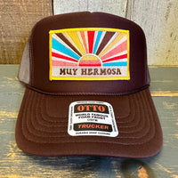 Hermosa Beach MUY HERMOSA High Crown Trucker Hat - Brown