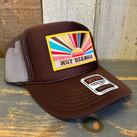 Hermosa Beach MUY HERMOSA High Crown Trucker Hat - Brown