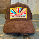 Hermosa Beach MUY HERMOSA 6 Panel Corduroy Trucker Hat - Brown