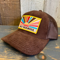 Hermosa Beach MUY HERMOSA 6 Panel Corduroy Trucker Hat - Brown