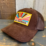 Hermosa Beach MUY HERMOSA 6 Panel Corduroy Trucker Hat - Brown