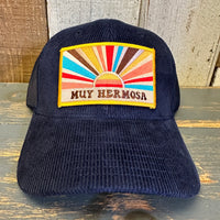 Hermosa Beach MUY HERMOSA 6 Panel Corduroy Trucker Hat - Navy