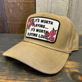 IF IT'S WORTH PLAYING...IT'S WORTH PLAYING LOUD Corduroy Baseball Cap - Khaki