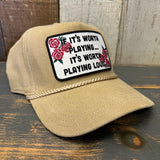 IF IT'S WORTH PLAYING...IT'S WORTH PLAYING LOUD Corduroy Baseball Cap - Khaki
