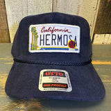 Hermosa Beach CALIFORNIA LICENSE Corduroy Baseball Cap - Navy Blue
