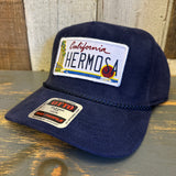 Hermosa Beach CALIFORNIA LICENSE Corduroy Baseball Cap - Navy Blue