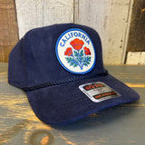 CALIFORNIA POPPY Corduroy Baseball Cap - Navy Blue