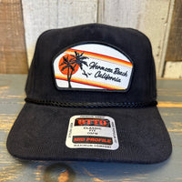 Hermosa Beach RETRO SUNSET Corduroy Baseball Cap - Black