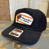 Hermosa Beach RETRO SUNSET Corduroy Baseball Cap - Black