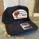 Hermosa Beach RETRO SUNSET Corduroy Baseball Cap - Black