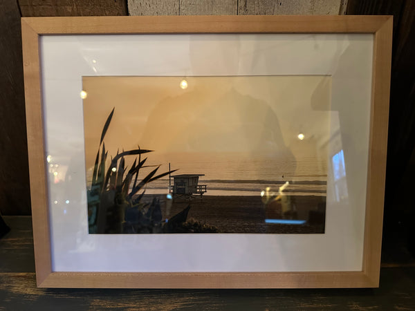 LIFEGUARD & THE PACIFIC - Natural Wood Frame (17" x 23")