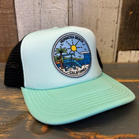 Hermosa Beach SHOREFRONT Trucker Cap - Light Mint/Dark Mint/Black