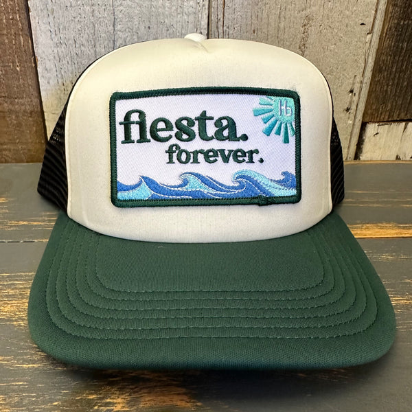 Hermosa Beach FIESTA FOREVER Trucker Cap - Cream/Green/Black