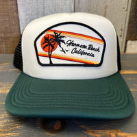 Hermosa Beach RETRO SUNSET Trucker Cap - Cream/Green/Black