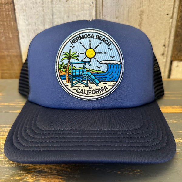 Hermosa Beach SHOREFRONT Trucker Cap - Dark Navy/Light Navy