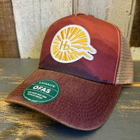 Hermosa Beach CLASSIC LOGO Five-Panel Trucker Cap - Mt Sunset