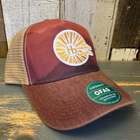Hermosa Beach CLASSIC LOGO Five-Panel Trucker Cap - Mt Sunset