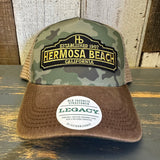 Hermosa Beach ARE YOU ESTABLISHED? Old Favorite Five-Panel Trucker Cap - Army Camo