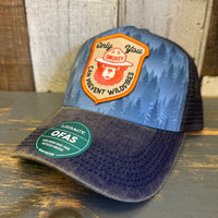 SMOKEY BEAR :: ONLY YOU CAN PREVENT WILDFIRES Five-Panel Trucker Cap - Blue Pines