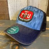 SMOKEY BEAR :: ONLY YOU CAN PREVENT WILDFIRES Five-Panel Trucker Cap - Blue Pines