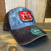 SMOKEY BEAR :: ONLY YOU CAN PREVENT WILDFIRES Five-Panel Trucker Cap - Blue Pines