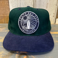 SOUTH BAY SURF (Navy Colored Patch) 6 Panel Mid Profile Baseball Cap  - Brushed Bull Denim