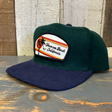 Hermosa Beach RETRO SUNSET 6 Panel Mid Profile Baseball Cap  - Brushed Bull Denim