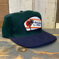 Hermosa Beach RETRO SUNSET 6 Panel Mid Profile Baseball Cap  - Brushed Bull Denim