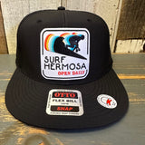 Hermosa Beach SURF HERMOSA :: OPEN DAILY - "OTTO SNAP" 6 Panel Snapback Hat Cap - Black