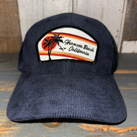 Hermosa Beach RETRO SUNSET 6 Panel Corduroy Trucker Hat - Navy