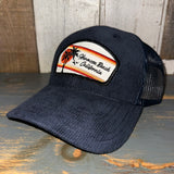 Hermosa Beach RETRO SUNSET 6 Panel Corduroy Trucker Hat - Navy