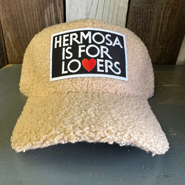 Hermosa Beach HERMOSA IS FOR LOVERS 6 Panel Sherpa Cap - Khaki