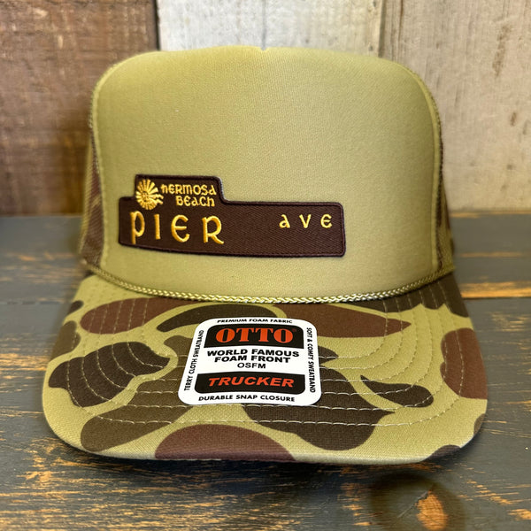 Hermosa Beach HERMOSA AVE Trucker Hat - CAMOUFLAGE (Loden Green/Camo)