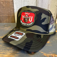 SMOKEY BEAR :: ONLY YOU CAN PREVENT WILDFIRES Trucker Hat - Full Camouflage