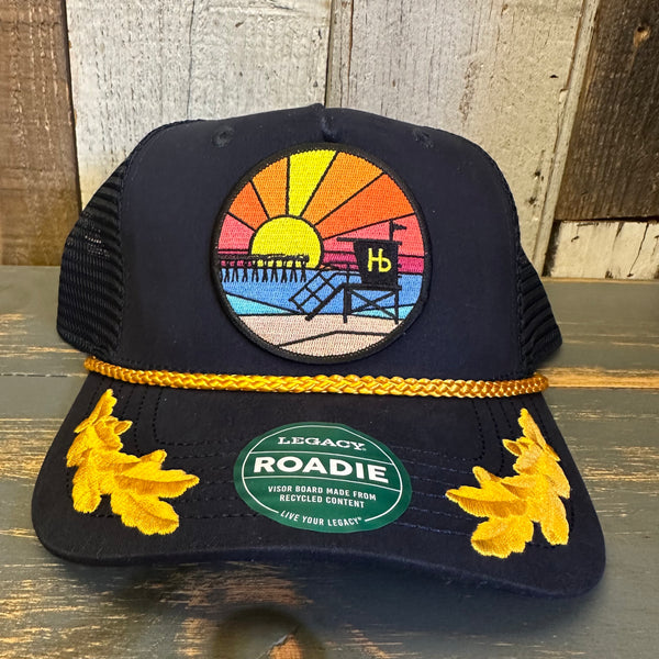 Hermosa Beach OBLIGATORY SUNSET Trucker Cap - Navy Admiral