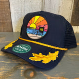 Hermosa Beach OBLIGATORY SUNSET Trucker Cap - Navy Admiral