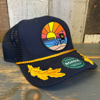 Hermosa Beach OBLIGATORY SUNSET Trucker Cap - Navy Admiral