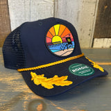 Hermosa Beach OBLIGATORY SUNSET Trucker Cap - Navy Admiral