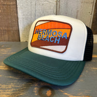 Hermosa Beach GOLF CARTS AND YOGA PANTS Trucker Cap - Cream/Green/Black