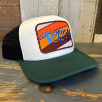 Hermosa Beach GOLF CARTS AND YOGA PANTS Trucker Cap - Cream/Green/Black