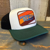 Hermosa Beach GOLF CARTS AND YOGA PANTS Trucker Cap - Cream/Green/Black