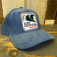 Hermosa Beach SURF HERMOSA :: OPEN DAILY Five-Panel Corduroy Cap - Ocean Blue