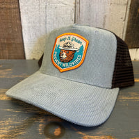 SMOKEY BEAR :: KEEP IT GREEN - PREVENT WILDFIRES Trucker Cap - Sawgrass Corduroy/ Brown